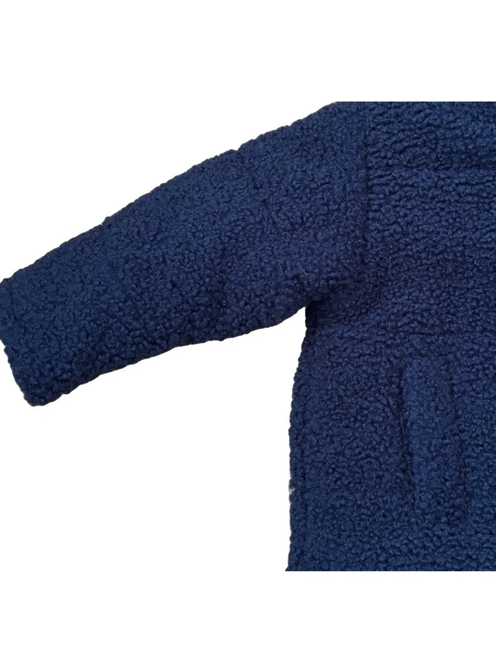 Jessica Simpson Baby Girls Faux Fur Sherpa Full Zip Hooded Jacket - Navy - 12M